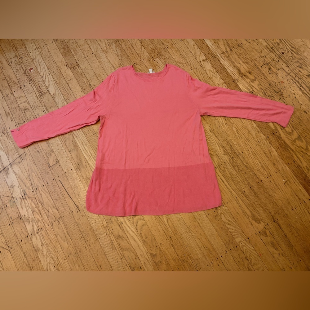 J. Jill tunic lagenlook ribbed top with tortoise shell buttons